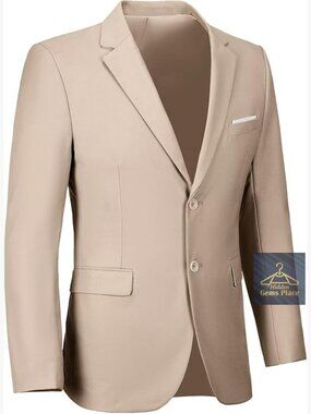 Mens Slim Fit 2 Button Blazer Sport Coat Notched Lapel Suit Jacket